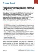 Classical human leukocyte antigen alleles and C4 haplotypes are not significantly associated with depression