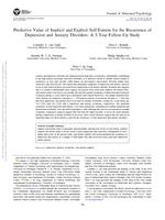 Predictive value of implicit and explicit self-esteem for the recurrence of depression and anxiety disorders