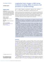 Longitudinal brain changes in MDD during emotional encoding