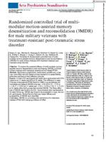 Randomized controlled trial of multi-modular motion-assisted memory desensitization and reconsolidation (3MDR) for male military veterans with treatment-resistant post-traumatic stress disorder