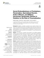 Social embeddedness of firefighters, paramedics, specialized nurses, police officers, and military personnel: systematic review in relation to the risk of traumatization