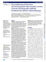 Preconditioning of the tumor microenvironment with oncolytic reovirus converts CD3-bispecific antibody treatment into effective immunotherapy