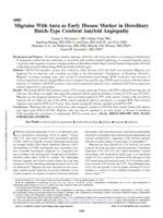 Migraine with aura as early disease marker in hereditary Dutch-type cerebral amyloid angiopathy