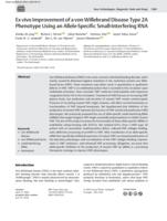 Ex vivo improvement of a von Willebrand disease type 2A phenotype using an allele-specific small-interfering RNA