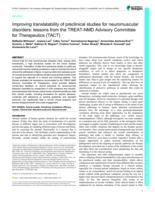 Improving translatability of preclinical studies for neuromuscular disorders: lessons from the TREAT-NMD Advisory Committee for Therapeutics (TACT)