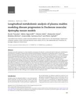 Longitudinal metabolomic analysis of plasma enables modeling disease progression in Duchenne muscular dystrophy mouse models