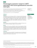 Homozygous nonsense variant in LRIF1 associated with facioscapulohumeral muscular dystrophy