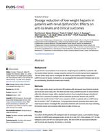 Dosage reduction of low weight heparin in patients with renal dysfunction
