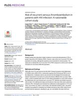 Risk of recurrent venous thromboembolism in patients with HIV infection