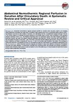 Abdominal normothermic regional perfusion in donation after circulatory death: a systematic review and critical appraisal