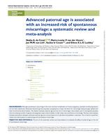 Advanced paternal age is associated with an increased risk of spontaneous miscarriage: a systematic review and meta-analysis