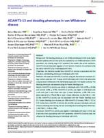 ADAMTS-13 and bleeding phenotype in von Willebrand disease