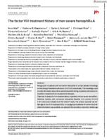 The factor VIII treatment history of non-severe hemophilia A