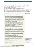 High-dose chemotherapy with hematopoietic stem cell transplant in patients with high-risk breast cancer and 4 or more involved axillary lymph nodes 20-year follow-up of a phase 3 randomized clinical trial