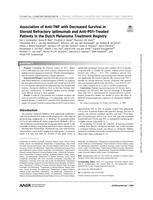 Association of anti-TNF with decreased survival in steroid refractory Ipilimumab and anti-PD1-treated patients in the Dutch Melanoma Treatment Registry