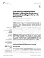 Therapeutic relationship and dropout in high-risk adolescents' intensive group p0sychotherapeutic programme
