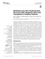 Modeling long-term erythropoietic recovery after allogeneic stem cell transplants in pediatric patients