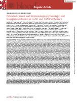 Extended clinical and immunological phenotype and transplant outcome in CD27 and CD70 deficiency