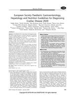 European Society Paediatric Gastroenterology, Hepatology and Nutrition guidelines for diagnosing coeliac disease 2020