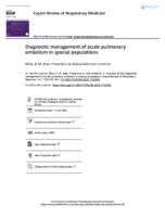 Diagnostic management of acute pulmonary embolism in special populations