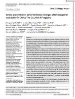 Stroke prevention in atrial fibrillation changes after dabigatran availability in China