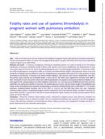 Fatality rates and use of systemic thrombolysis in pregnant women with pulmonary embolism