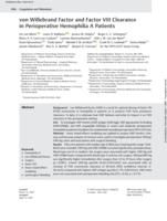 von Willebrand factor and factor VIII clearance in perioperative hemophilia a patients