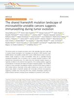 The shared frameshift mutation landscape of microsatellite-unstable cancers suggests immunoediting during tumor evolution