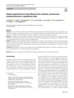 Patient-reported factors that influence the vestibular schwannoma treatment decision