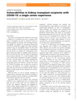Vulnerabilities in kidney transplant recipients with COVID-19: a single center experience