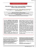 Estimating the effect of early treatment initiation in Parkinson's disease using observational data