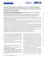 Human transmission of blastocystis by fecal microbiota transplantation without development of gastrointestinal symptoms in recipients