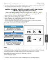 Variation in length of stay after minimally invasive lung resection