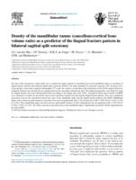 Density of the mandibular ramus (cancellous:cortical bone volume ratio) as a predictor of the lingual fracture pattern in bilateral sagittal split osteotomy