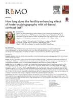 How long does the fertility-enhancing effect of hysterosalpingography with oil-based contrast last?