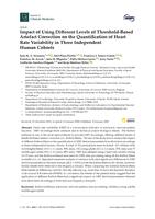Impact of using different levels of threshold-based artefact correction on the quantification of heart rate variability in three independent human cohorts