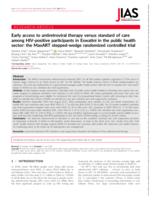 Early access to antiretroviral therapy versus standard of care among HIV-positive participants in Eswatini in the public health sector