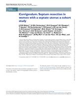 Septum resection in women with a septate uterus