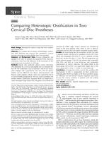 Comparing heterotopic ossification in two cervical disc prostheses