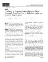 Prosthesis in anterior cervical herniated disc approach does not prevent radiologic adjacent segment degeneration