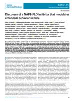 Discovery of a NAPE-PLD inhibitor that modulates emotional behavior in mice