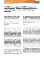 The ROK‐family Regulator Rok7B7 directly controls carbon catabolite repression, antibiotic biosynthesis, and morphological development in streptomyces avermitilis