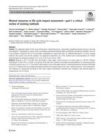 Mineral resources in life cycle impact assessment