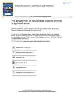 The perspectives of natural deep eutectic solvents in agri-food sector
