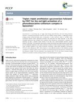 Triplet-triplet annihilation upconversion followed by FRET for the red light activation of a photodissociative ruthenium complex in liposomes