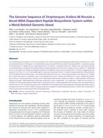 The genome sequence of Streptomyces lividans 66 reveals a novel tRNA-dependent peptide biosynthetic system within a metal-related genomic island