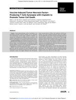 Vaccine-induced tumor necrosis factor-producing T cells synergize with cisplatin to promote tumor cell death