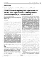 Successfully meeting analytical expectations for the fast 0/1-h algorithm for NSTEMI by internal control procedures for cardiac troponin T