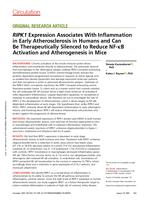 RIPK1 expression associates with inflammation in early atherosclerosis in humans and can be therapeutically silenced to reduce NF-κB activation and atherogenesis in mice