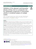 Validation of the adjusted multi-biomarker disease activity score as a prognostic test for radiographic progression in rheumatoid arthritis